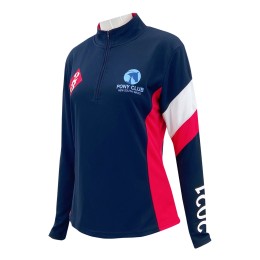 Customized multi-color color matching half chest zipper design flat machine neck contrast color printing logo women's horse racing training suit   W222 Customized multi-color color matching half chest zipper design flat machine neck contrast color printing logo women's horse racing training suit   W222